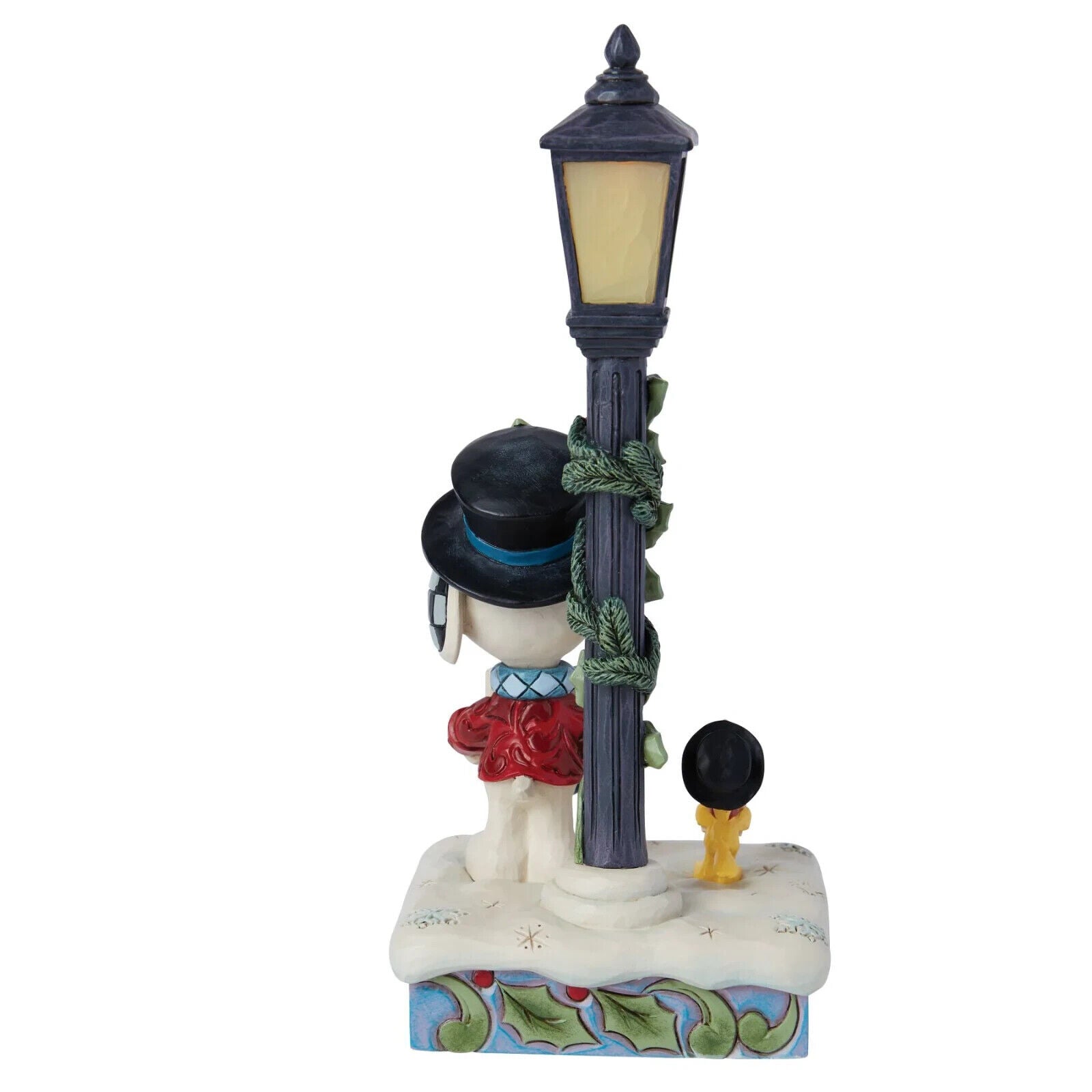 Jim Shore Peanuts SNOOPY & WOODSTOCK LIT LAMP POST-CAROLING IN THE SNOW 6015032