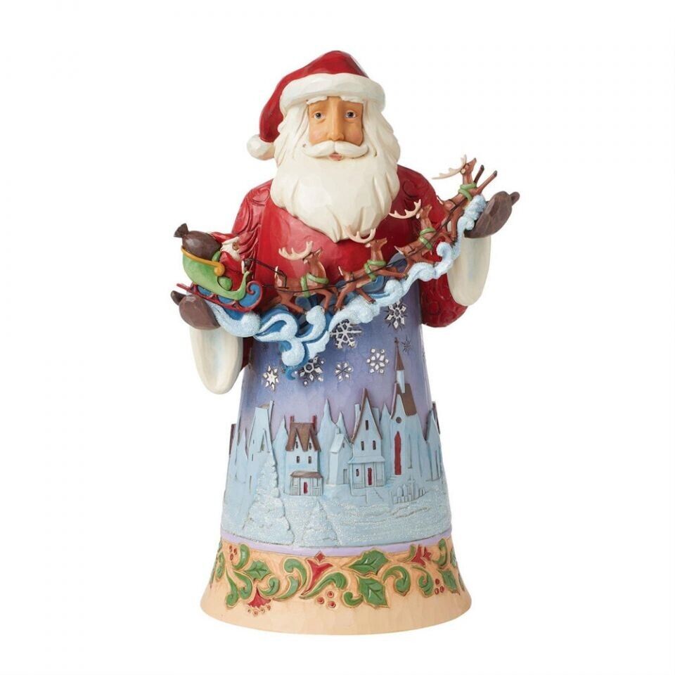 Jim Shore SANTA OVER NIGHT SKY FIGURINE-MIDNIGHT CHRISTMAS SKY 6015502 BRAND NEW