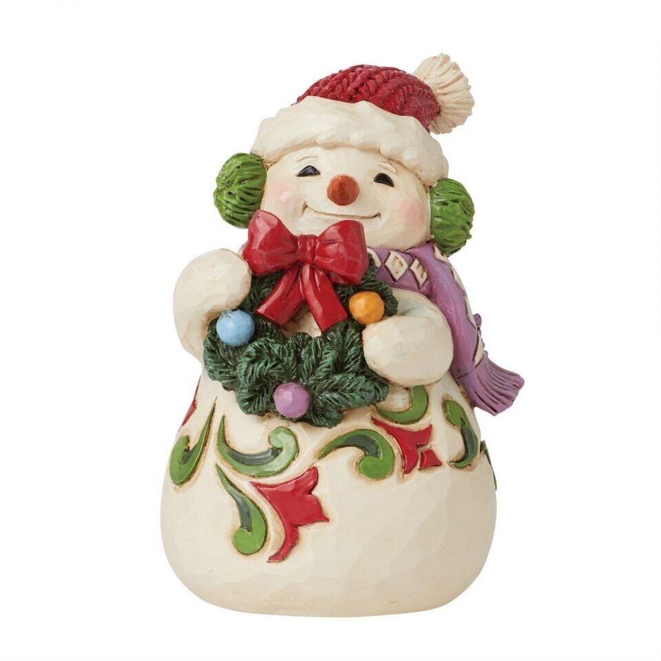 Jim Shore MINI SNOWMAN WITH EARMUFFS FIGURINE 6015463 NEW Snowman Wearing Muffs