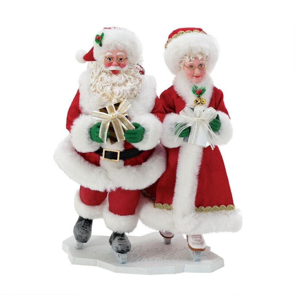 Dept 56 Possible Dreams HOLIDAY ON ICE SANTA AND MRS. CLAUS 6013881 NEW 2024