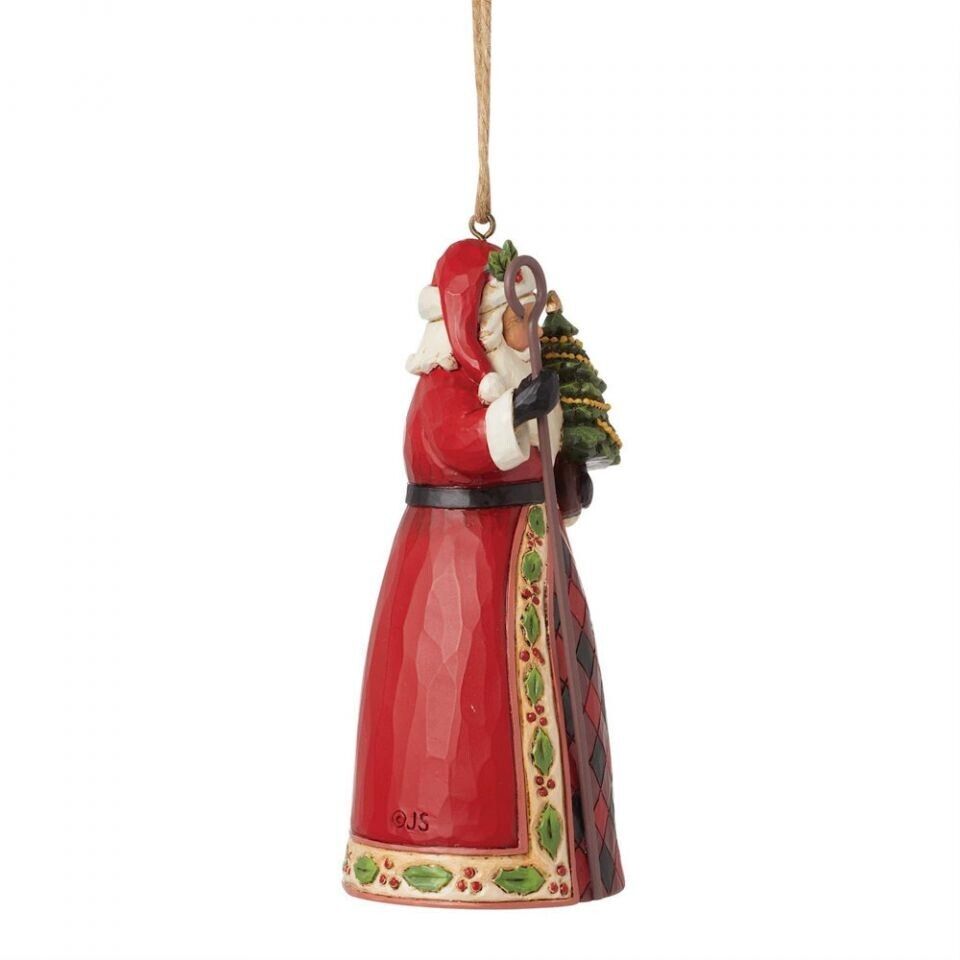 Jim Shore HIGHLAND GLEN SANTA WITH STAFF HANGING ORNAMENT 6015441 NEW