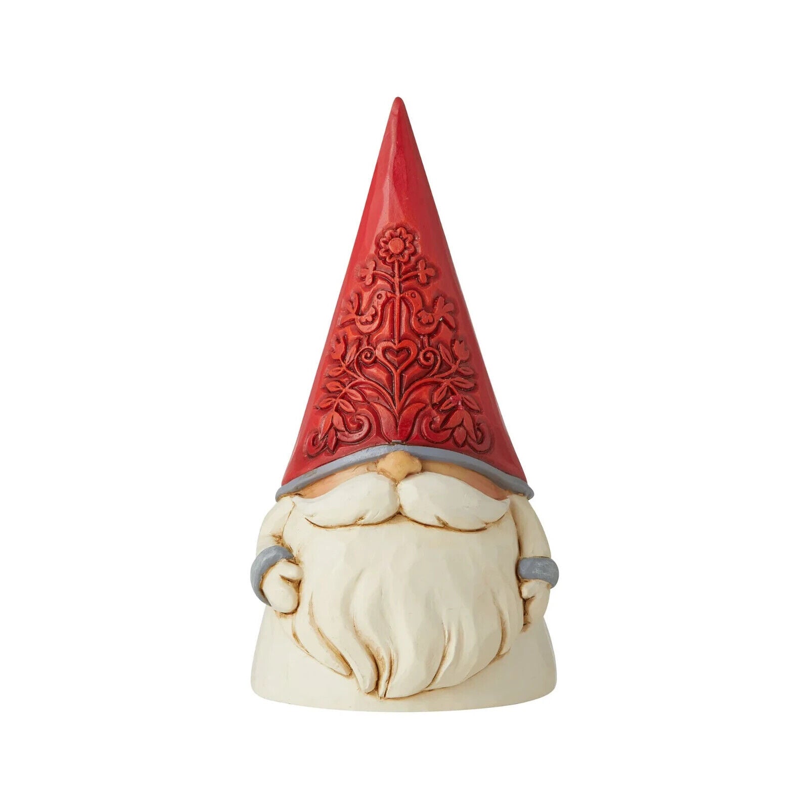 Jim Shore NORDIC NOEL GNOME RED FLORAL HAT FIGURINE-YULE TOMTE 6006626 NEW N BOX