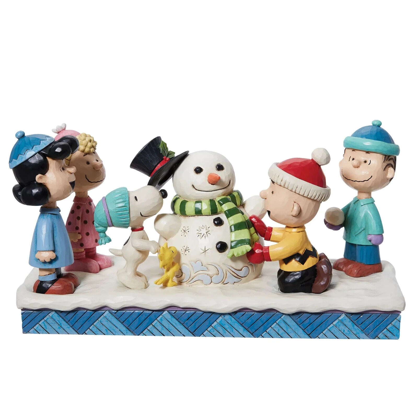 Jim Shore PEANUTS GANG BUILDING SNOWMAN FIGURINE-WINTER FUN 6013040 NEW IN BOX