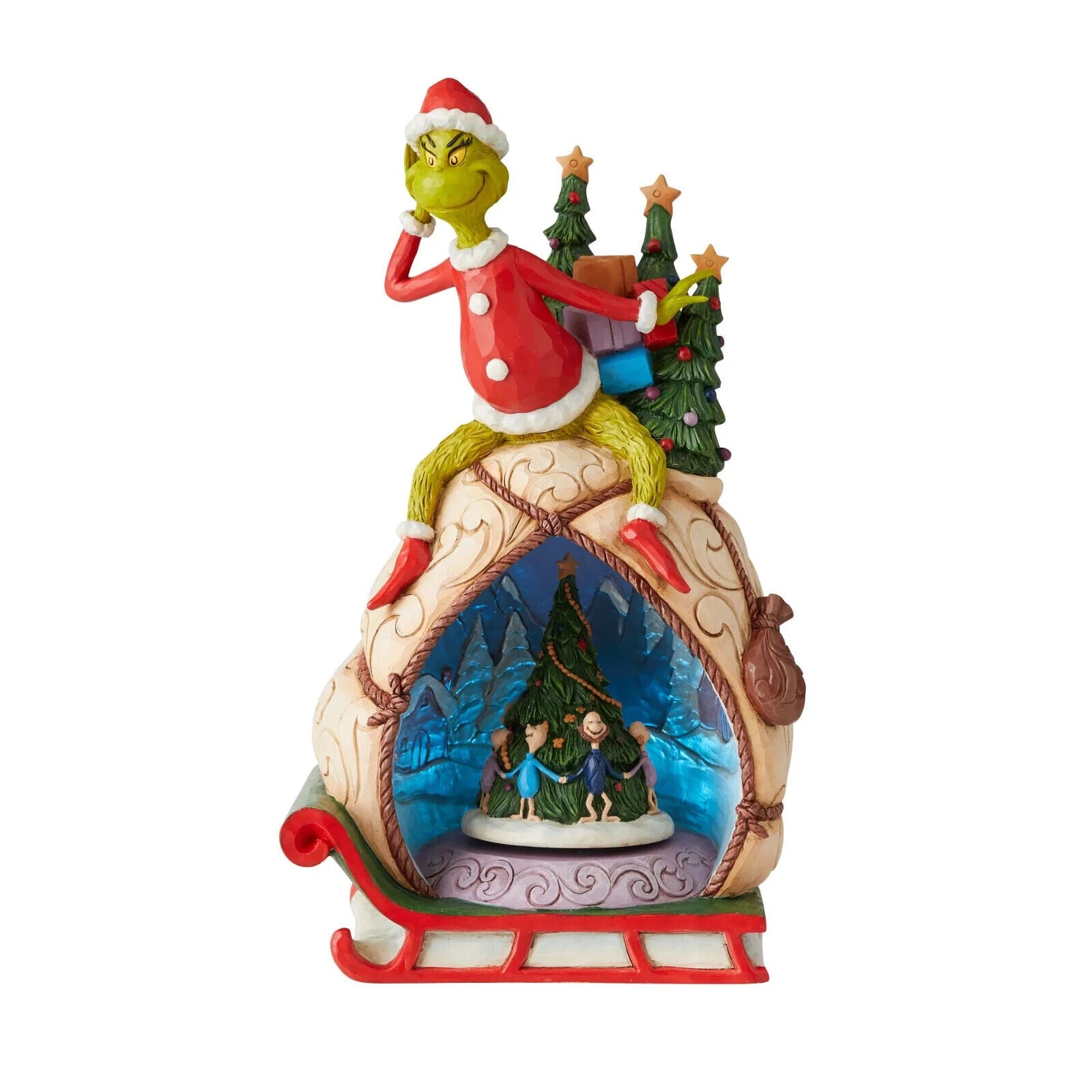 GRINCH WITH LITED ROTATABLE SCENE FIGURINE 6009699