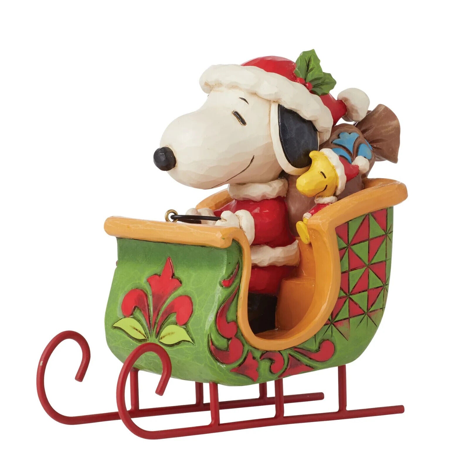 Jim Shore Peanuts Figurine SNOOPY & WOODSTOCK IN SLEIGH 6015038 BRAND NEW IN BOX