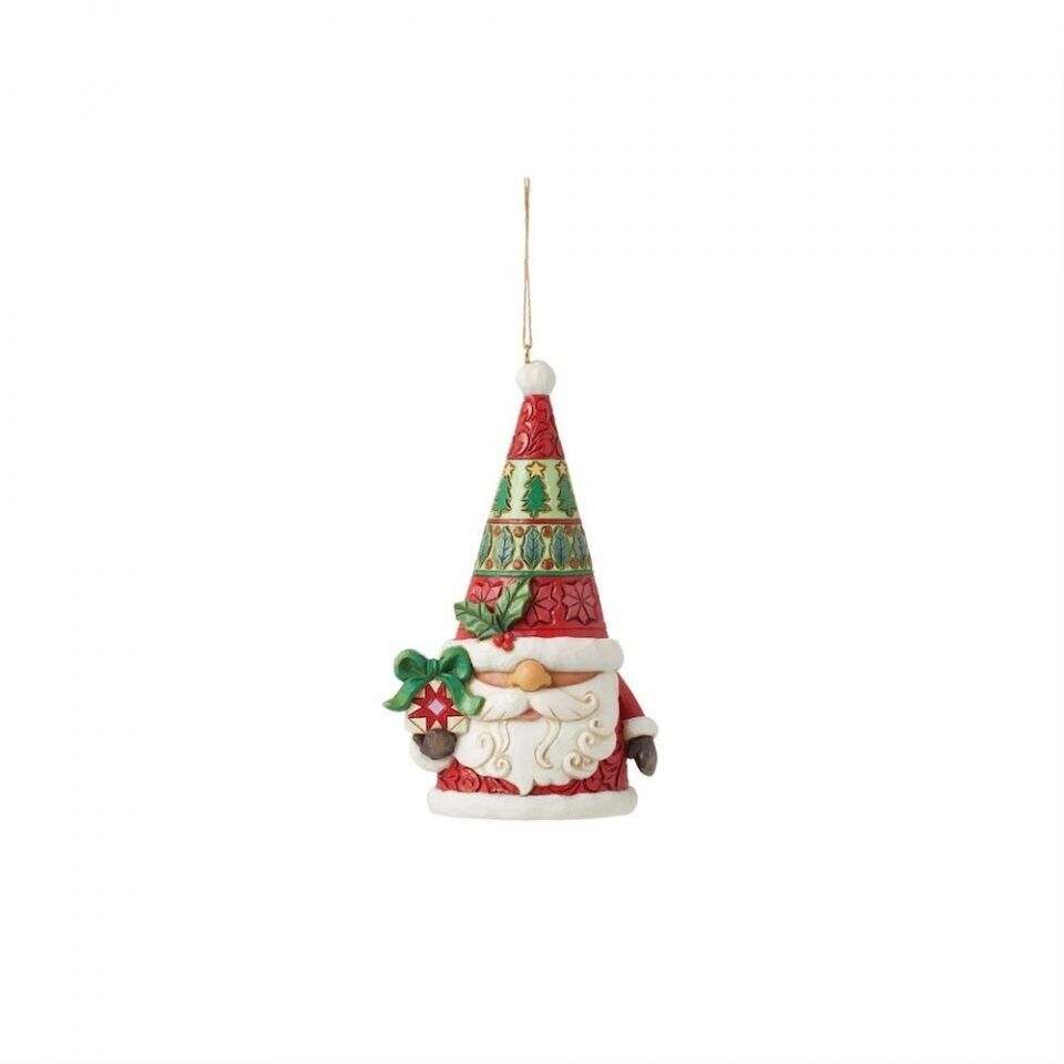 Jim Shore SANTA GNOME WITH GIFT HANGING ORNAMENT 6015544 BRAND NEW