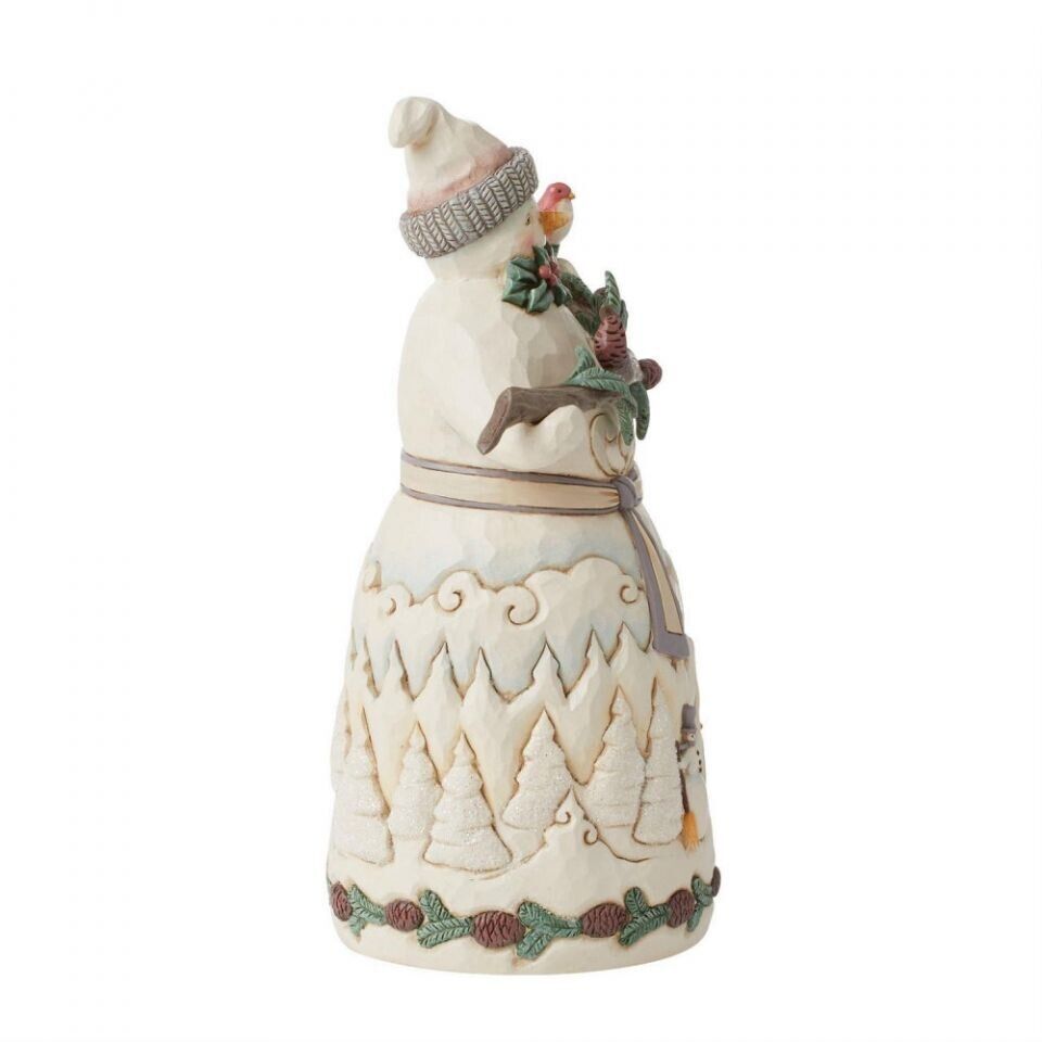 Jim Shore WOODLAND SNOWMAN WITH PINECONE GARLAND-WINTER IN THE WOODLANDS 6015151