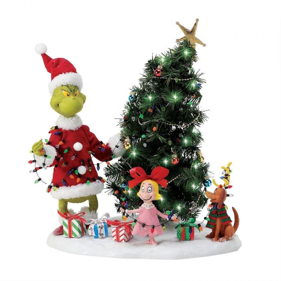 Dept 56 Possible Dreams WHO-VILLE TREE TRIMMING PARTY Grinch Cindy Max 6013933